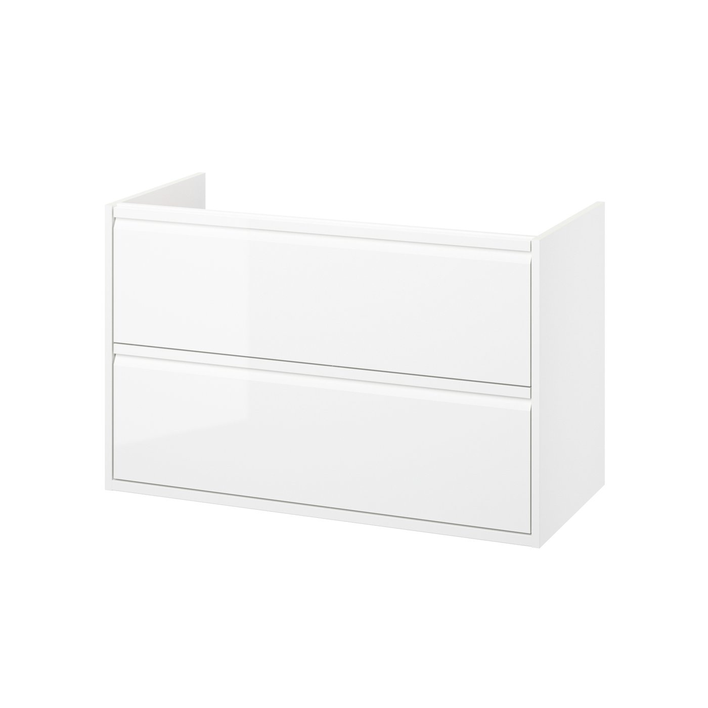 IKEA ÄNGSJÖN kommod med lådor, högglans vit, 100x48x63 cm