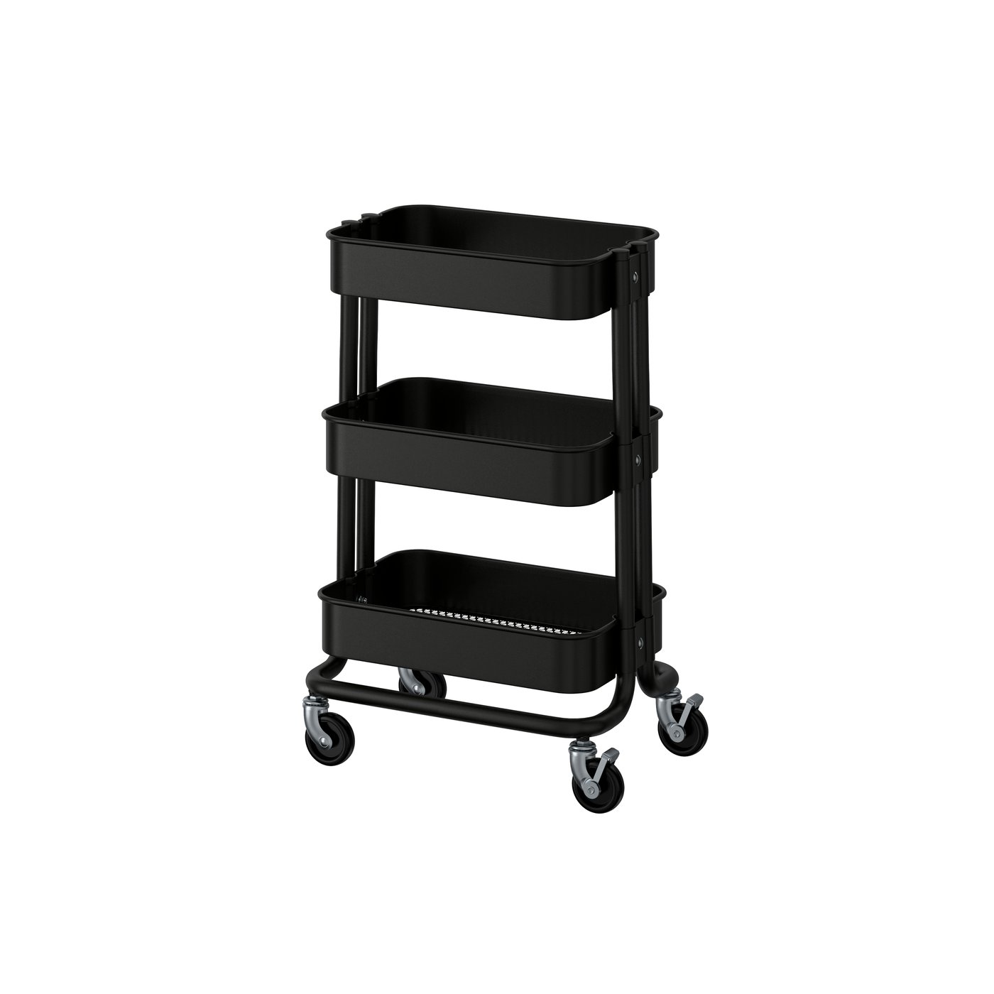 IKEA RÅSKOG rullvagn, svart, 28x38x61 cm