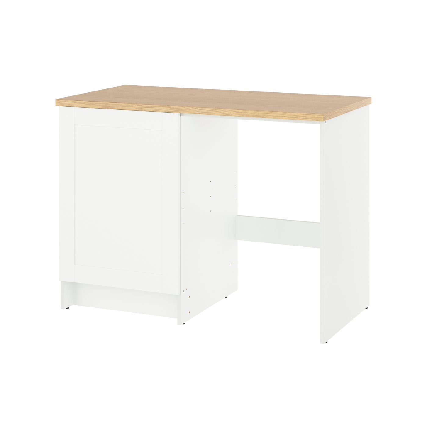 IKEA KNOXHULT bänkskåp med dörr och öppet utrymme, vit ram, 120x61x91 cm