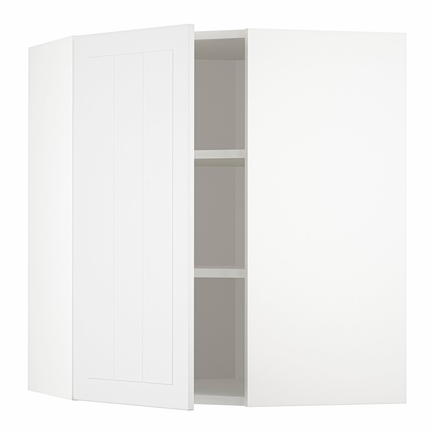 IKEA METOD vägghörnskåp med hyllplan, vit/stensund vit, 68x80 cm