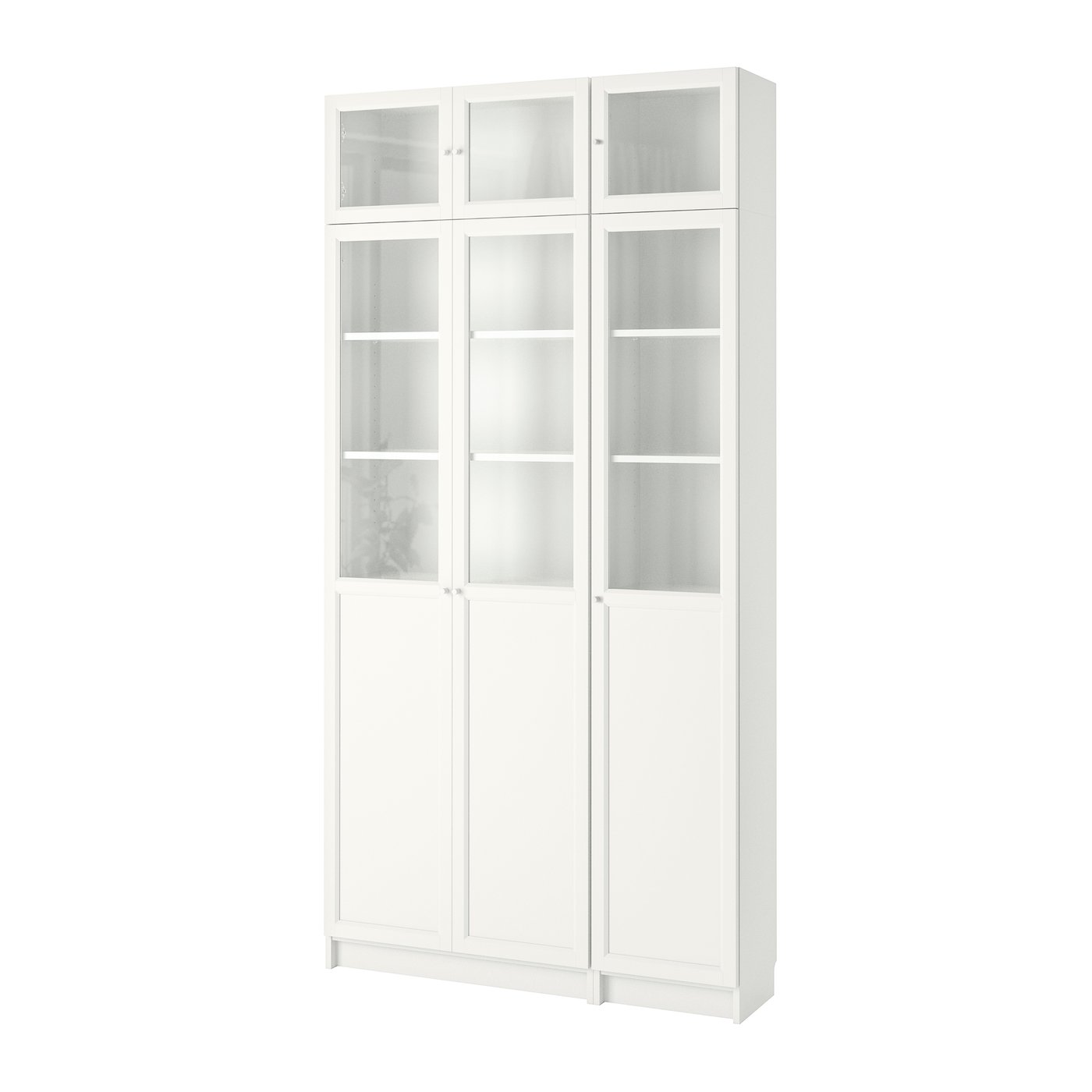 IKEA BILLY / OXBERG bokhylla, vit/glas, 120x30x237 cm