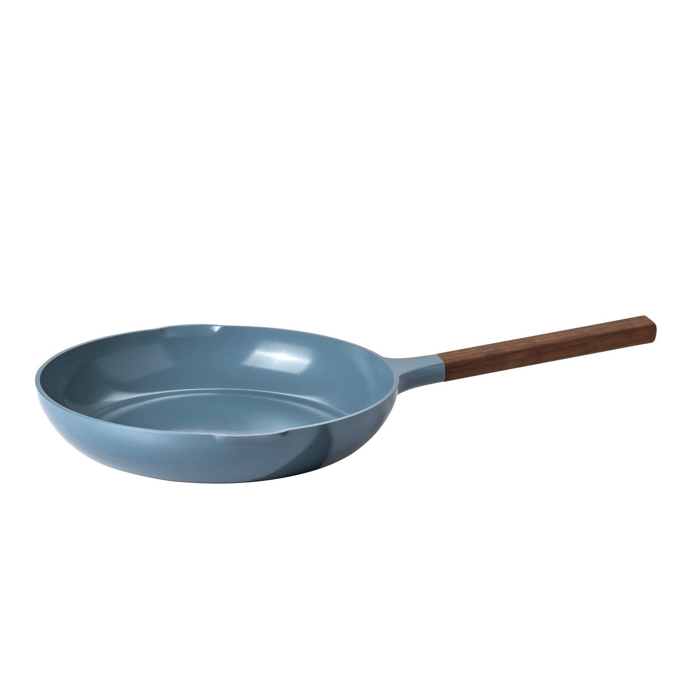 IKEA KLIPPFISK stekpanna, non-stick beläggning/trä mörk gråblå, 28 cm