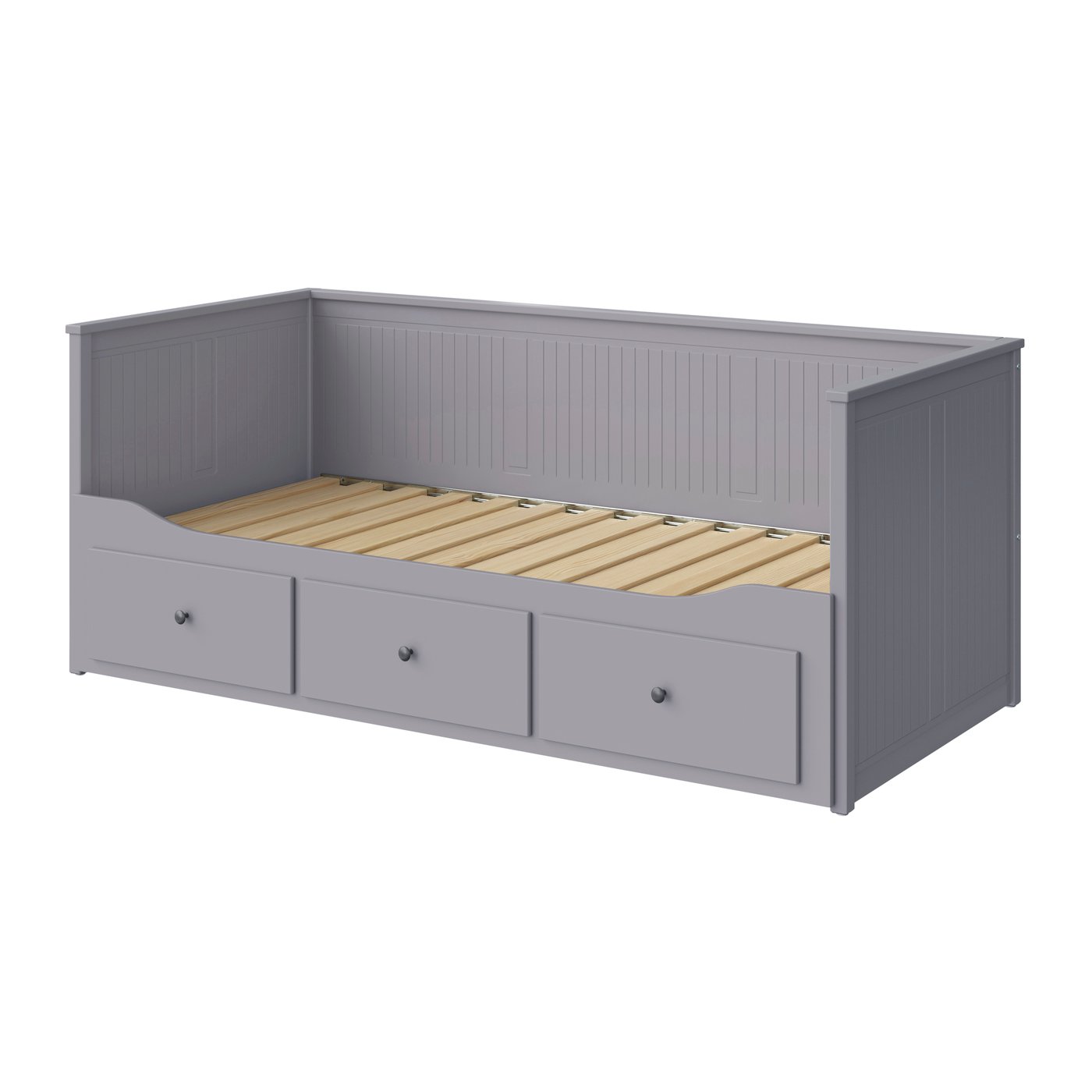 IKEA HEMNES dagbäddstomme med 3 lådor, grå, 80x200 cm