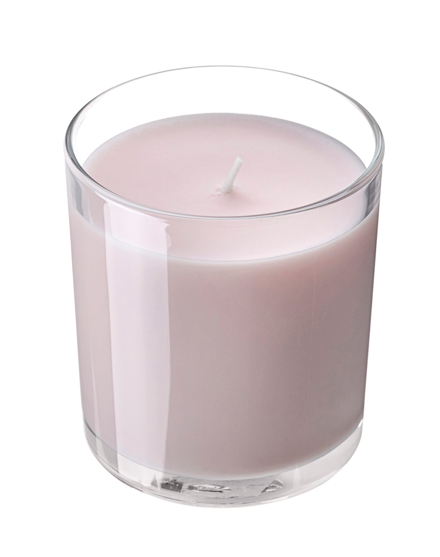 IKEA LOTSFÅGEL doftljus i glas, rosa blommor blekrosa, 40 tim.