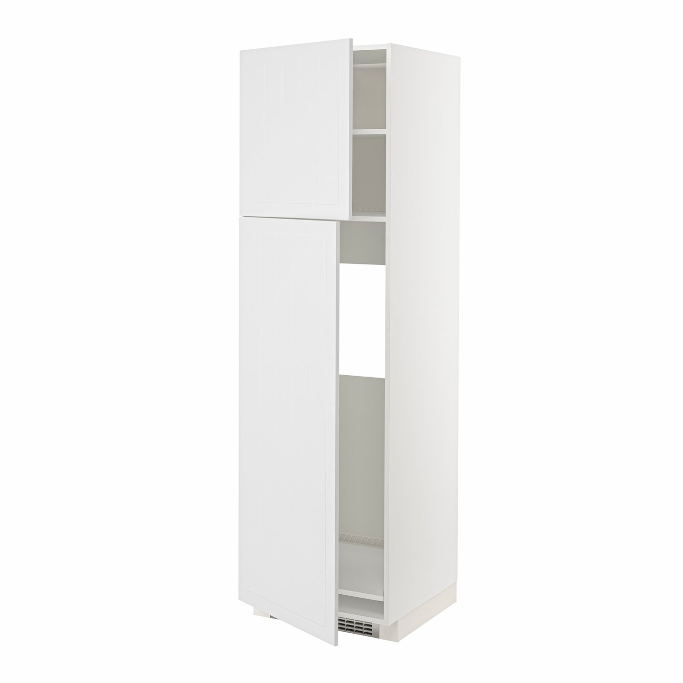IKEA METOD högskåp för kylskåp med 2 dörrar, vit/stensund vit, 60x60x200 cm