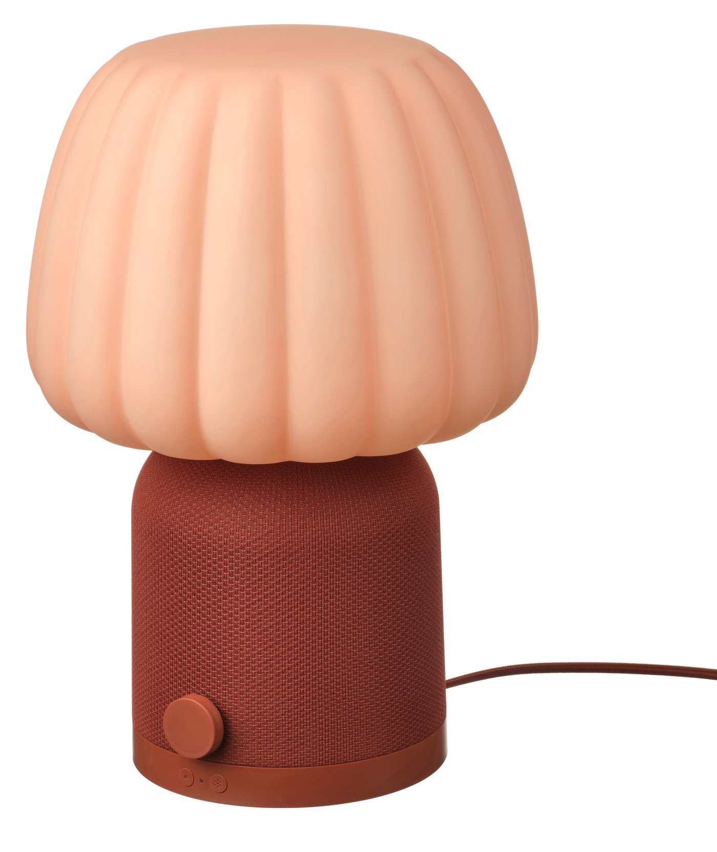 IKEA KULGLASS Bluetooth-högtalare med lampa, röd brun/rosa
