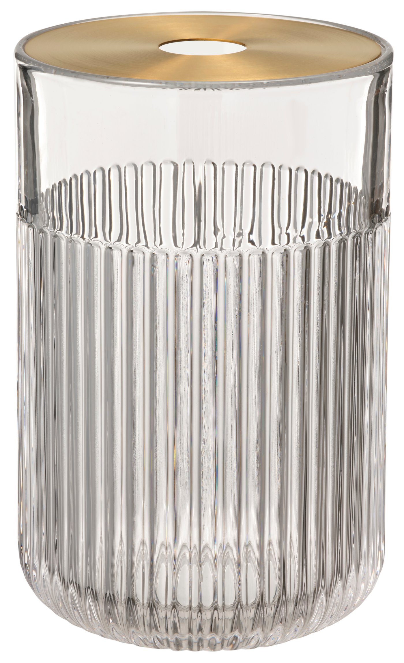 IKEA GRADVIS vas med metallinsats, klarglas/guldfärgad, 21 cm