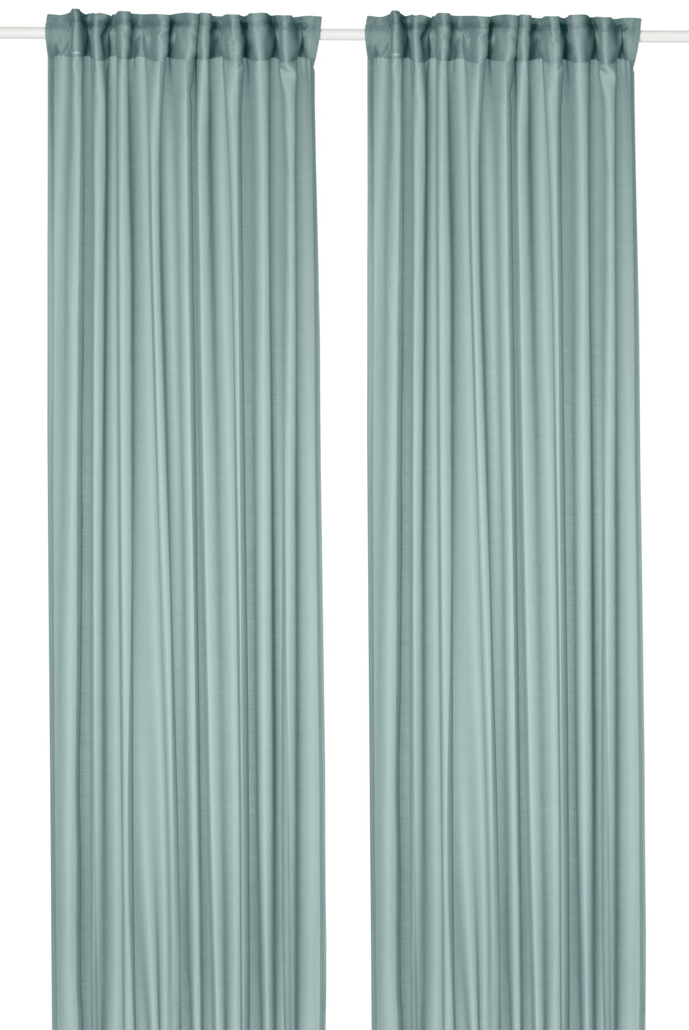 IKEA STENFRÖ skira gardiner, 1 par, turkos/med veckband, 145x250 cm