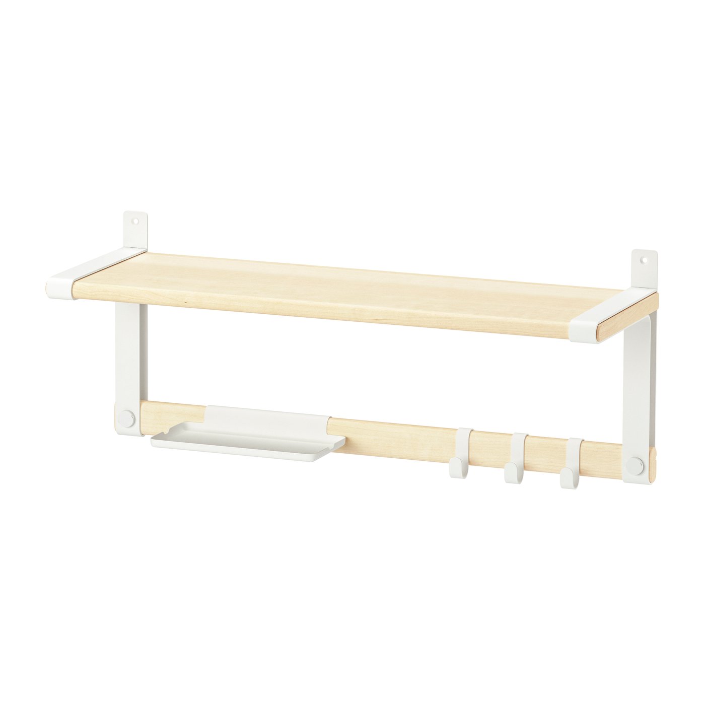 IKEA SKOMAKARE vägghylla, vit/asp, 65x26 cm