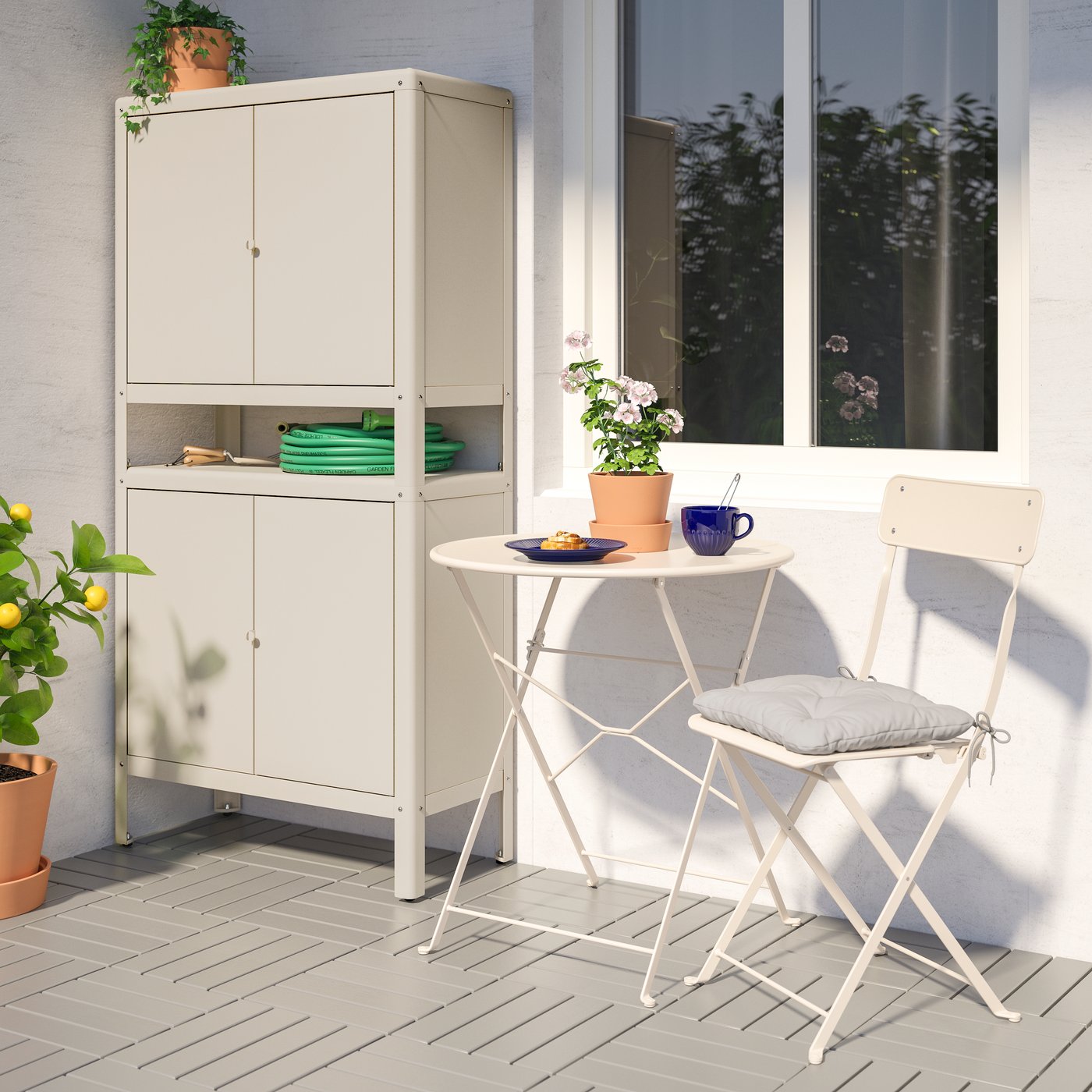 IKEA KOLBJÖRN skåp inom-/utomhus, beige, 80x161 cm