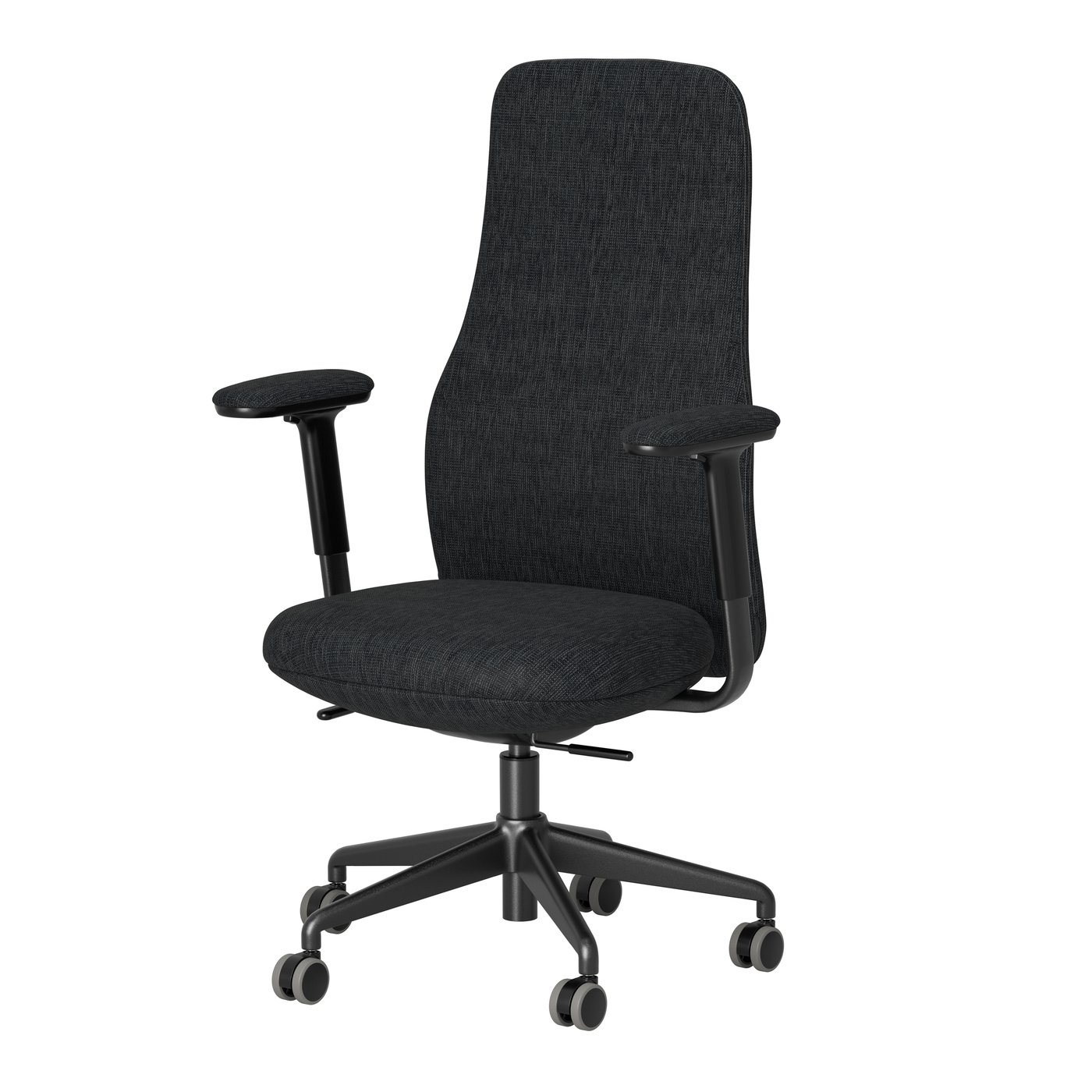 IKEA GRÖNFJÄLL kontorsstol med armstöd, letafors grå/svart