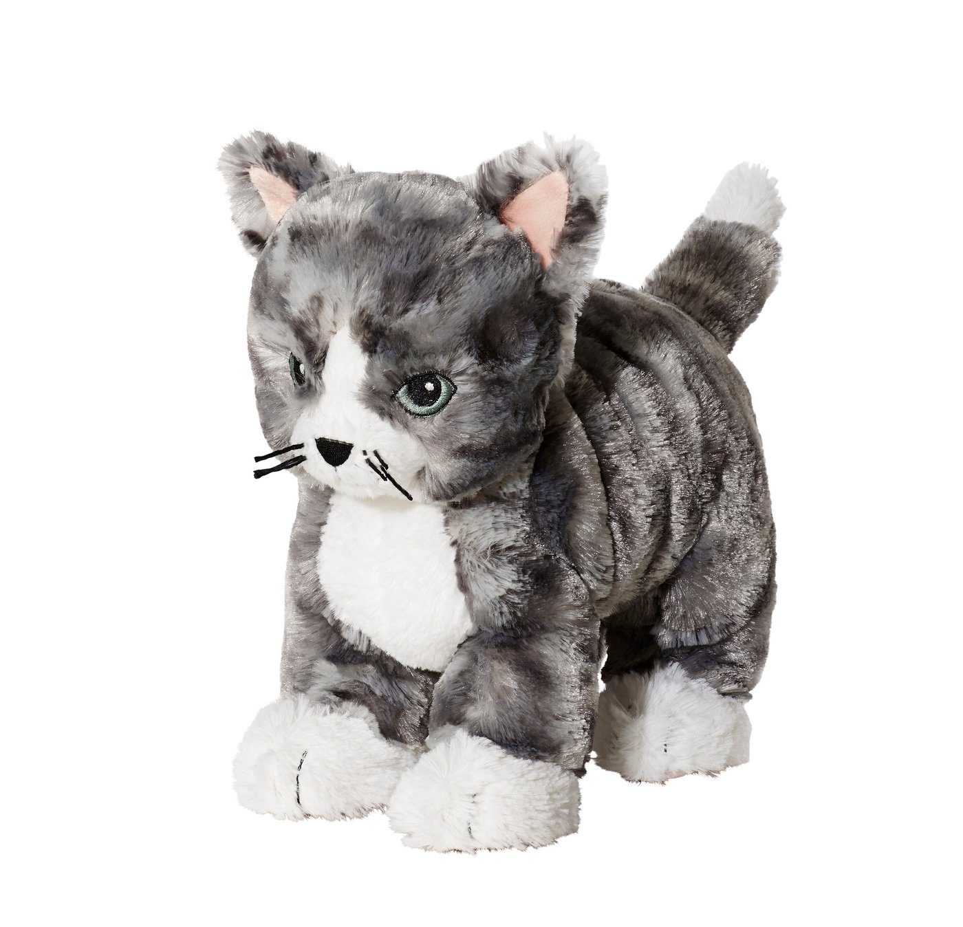 IKEA LILLEPLUTT mjukdjur, katt grå/vit