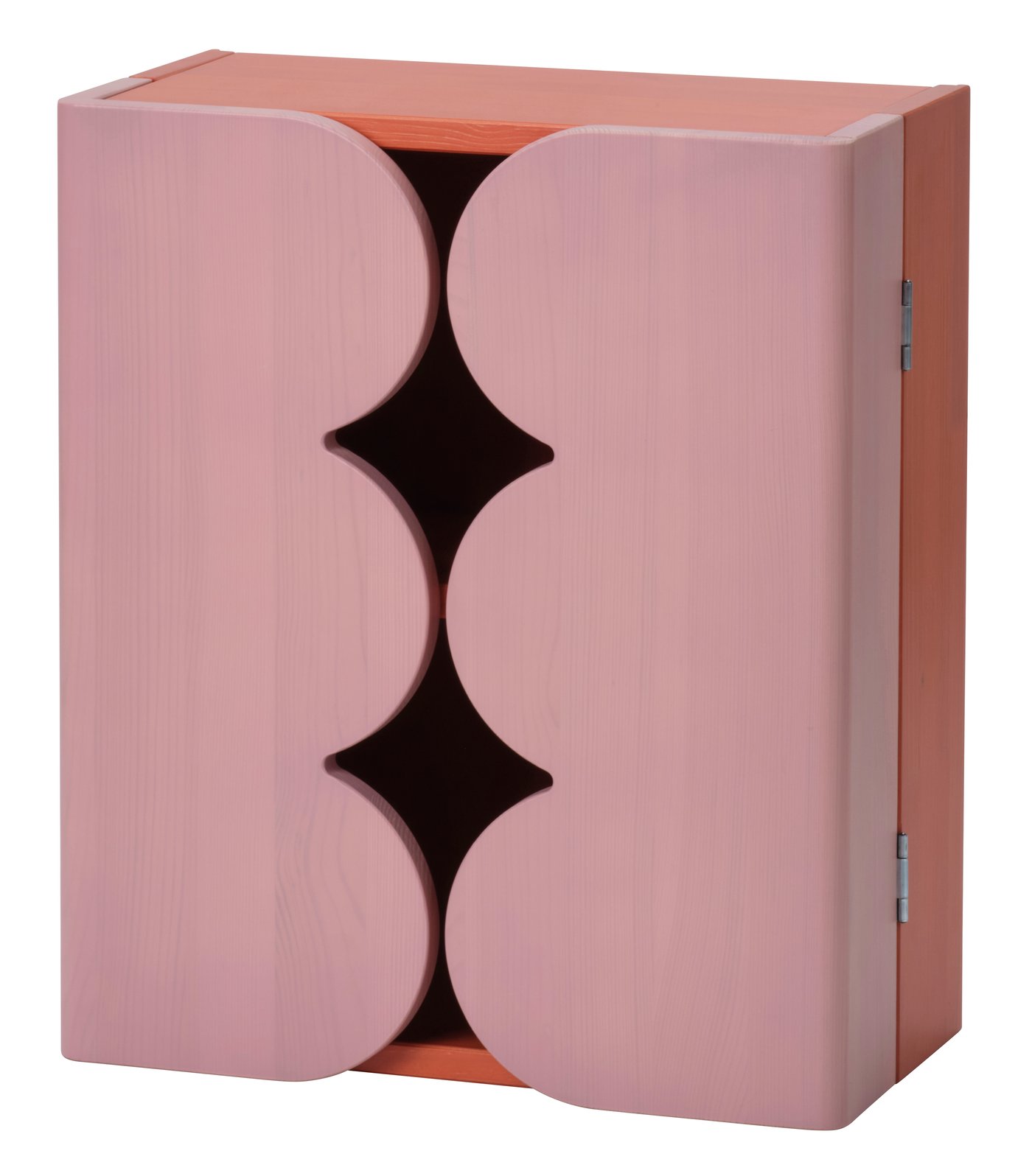 IKEA OMMJÄNGE skåp med 2 dörrar och 1 hylla, rosa orange/laserad, 38x45 cm