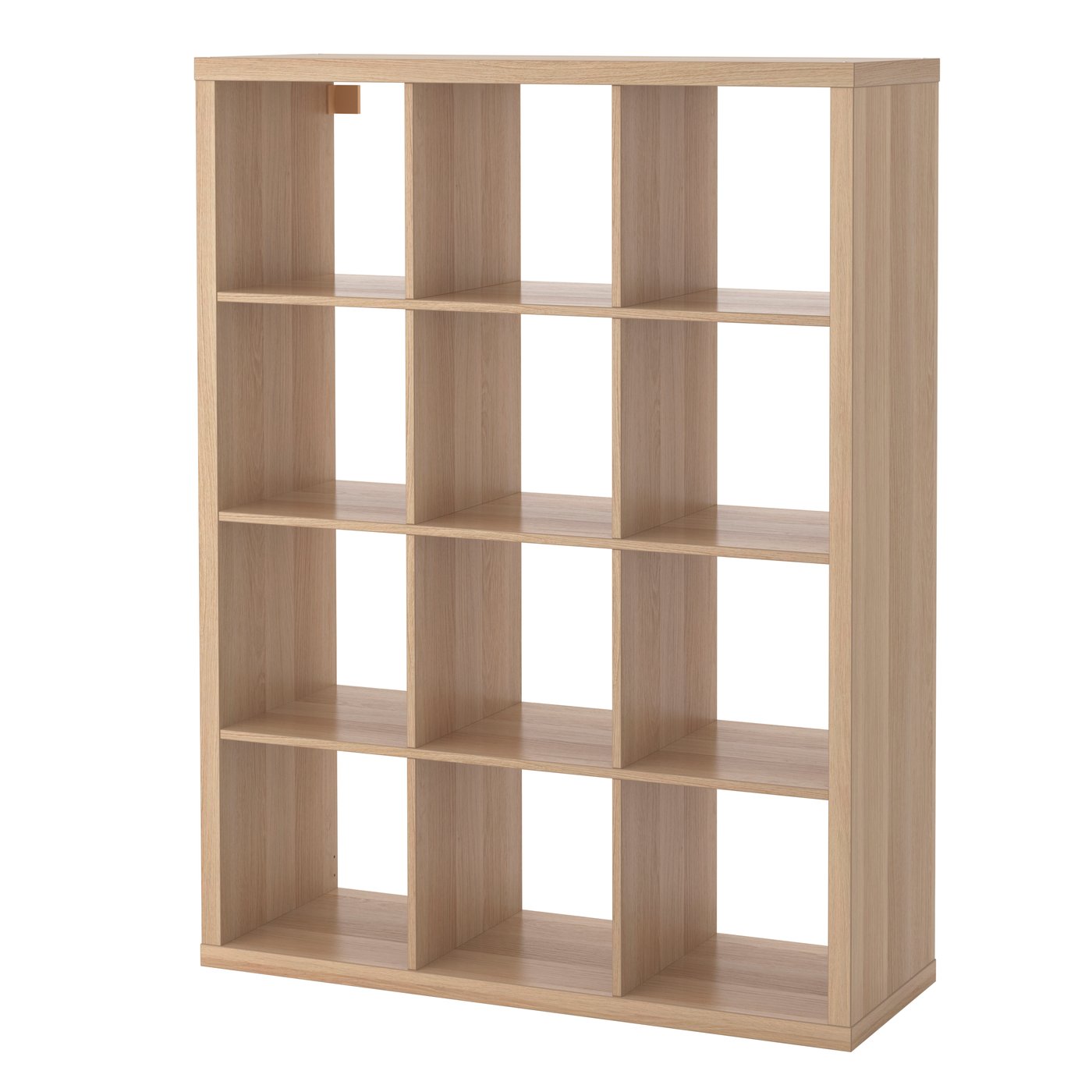 IKEA KALLAX hylla, vitlaserad ekeffekt, 112x147 cm