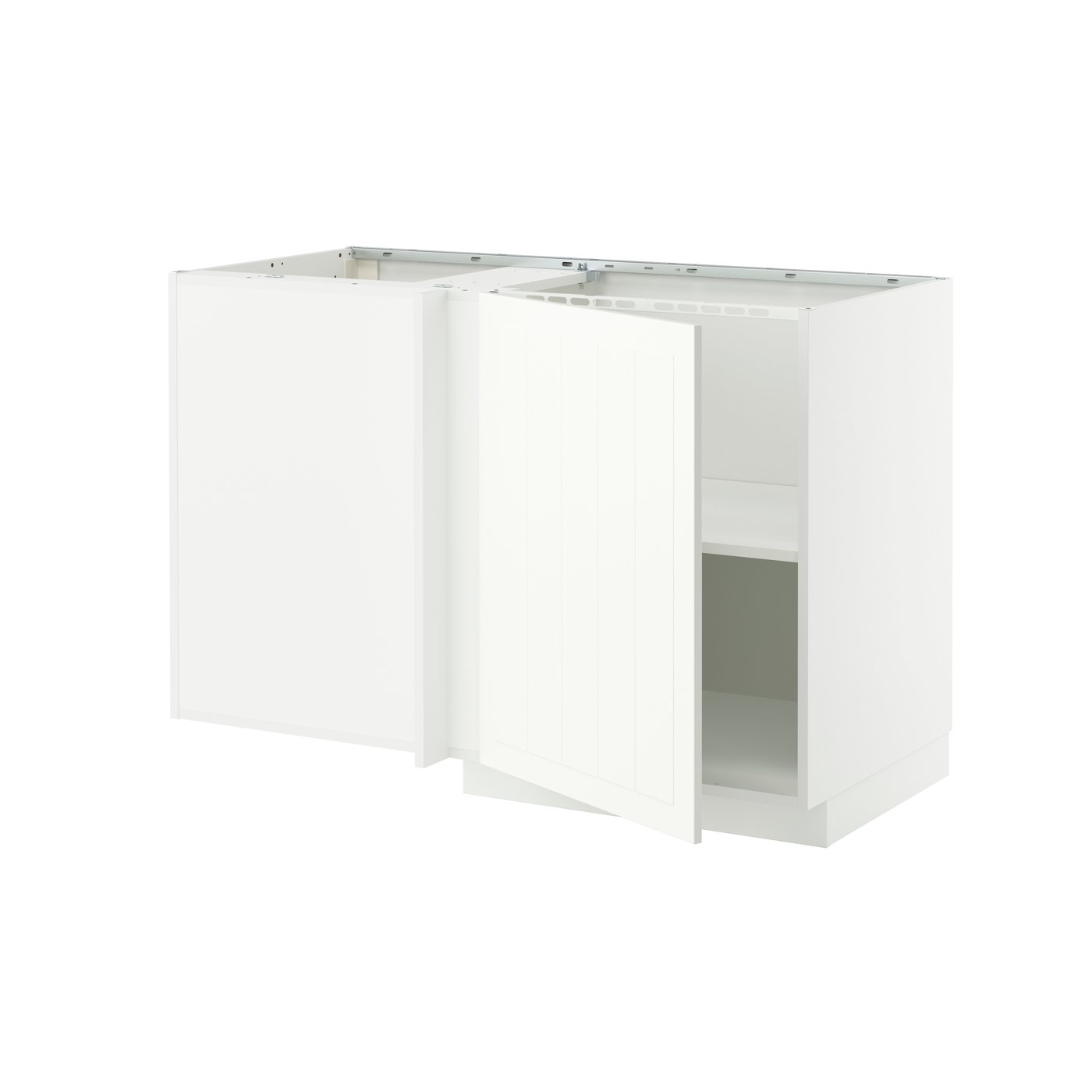 IKEA METOD bänkhörnskåp med hyllplan, vit/stensund vit, 128x68 cm