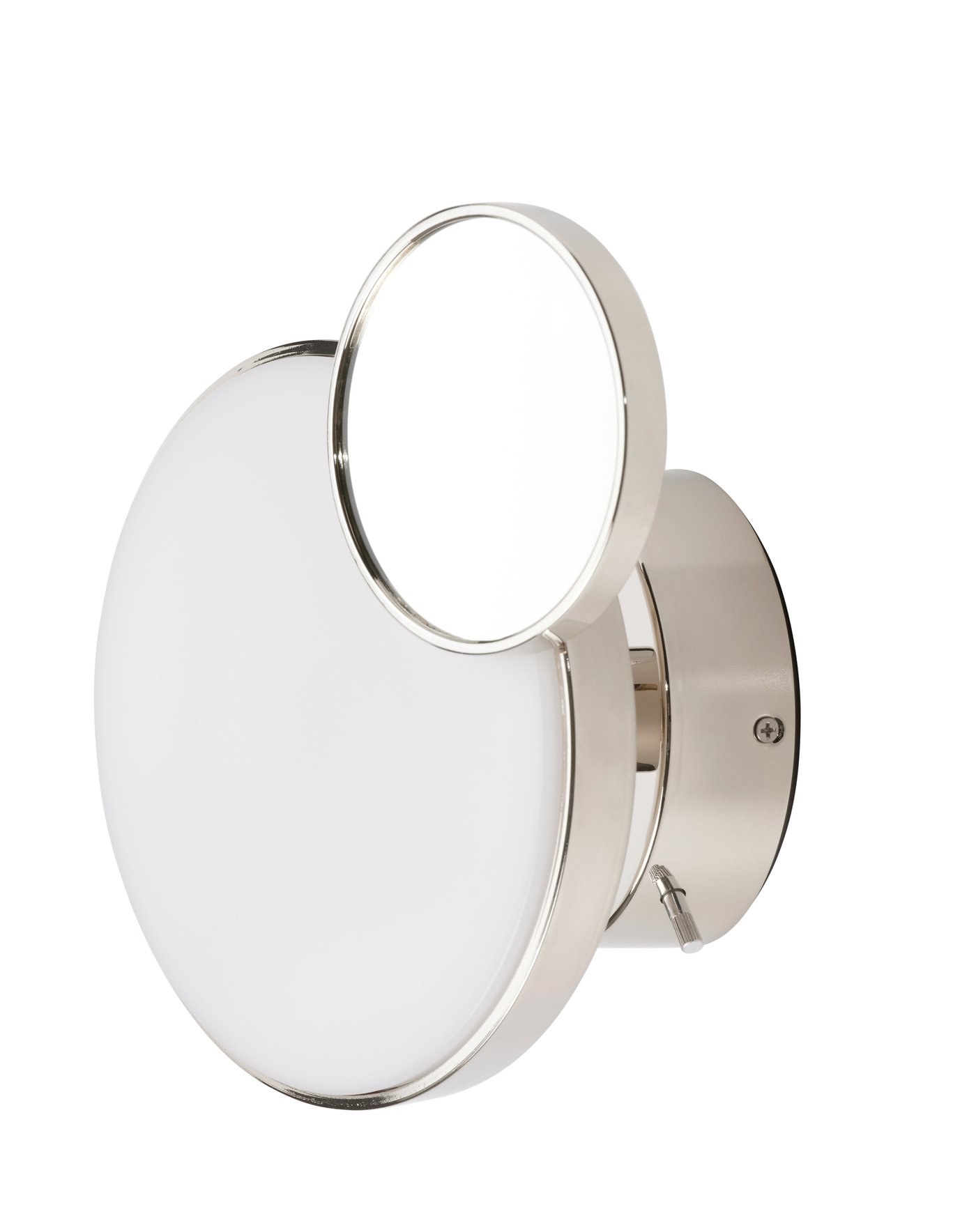 IKEA KABOMBA LED vägglampa med spegel, dimbar förkromad/blank, 20 cm