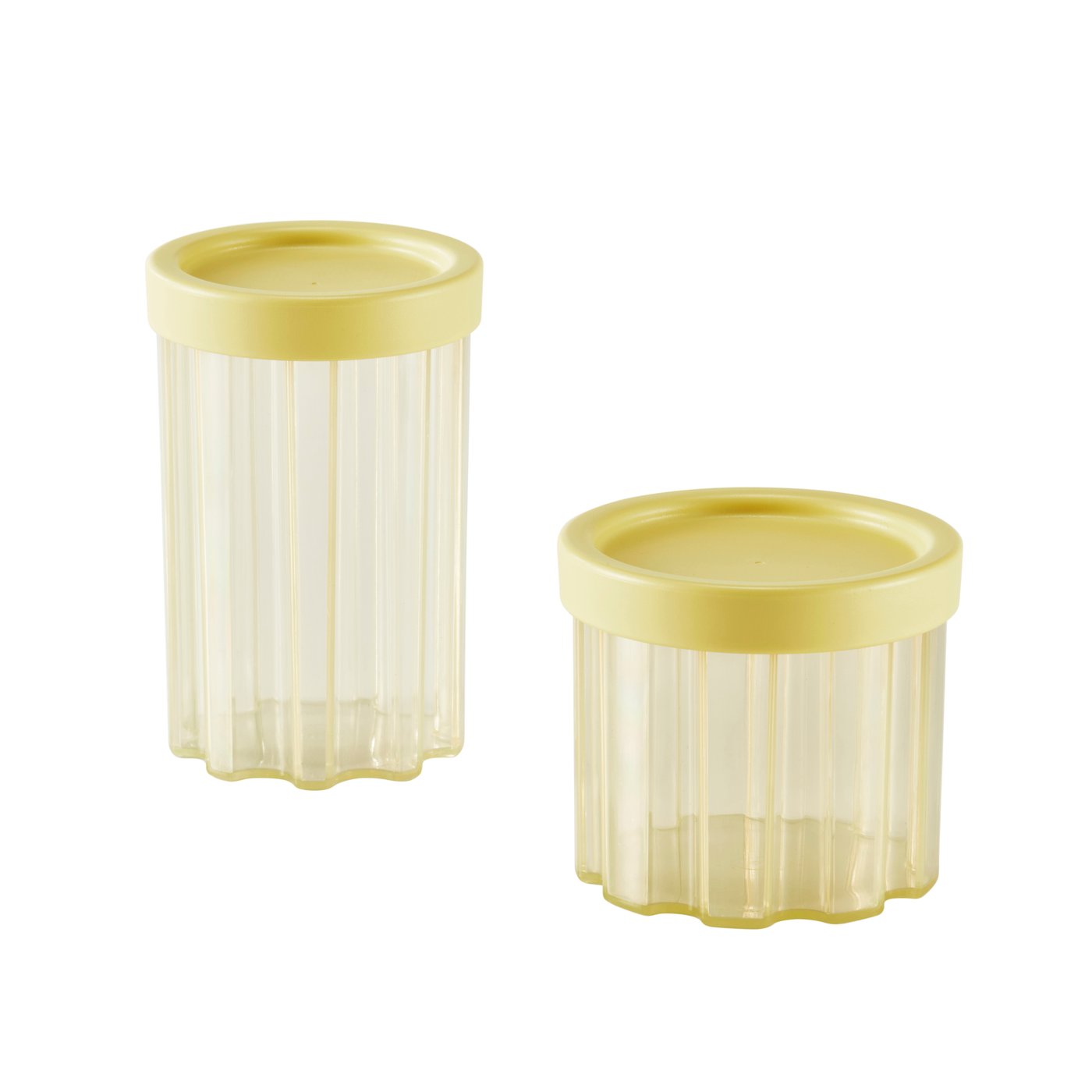 IKEA SPJUTLILJA burk med lock, set om 2, ljusgul