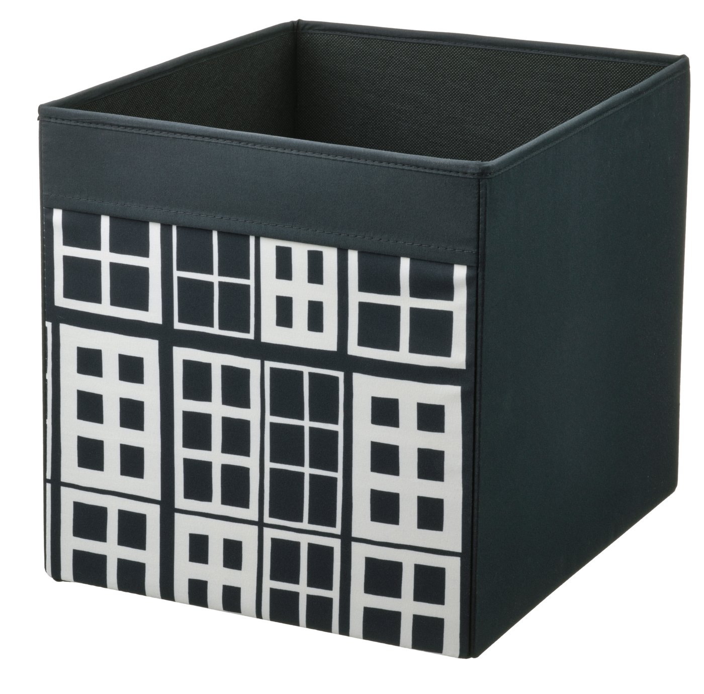 IKEA DRÖNA låda, svart/mönstrad, 33x38x33 cm