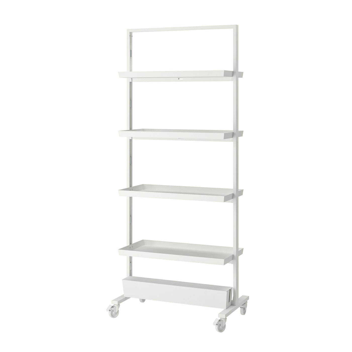 IKEA MITTZON ram m hjul/displayhylla/kabellåda, vit, 85x205 cm