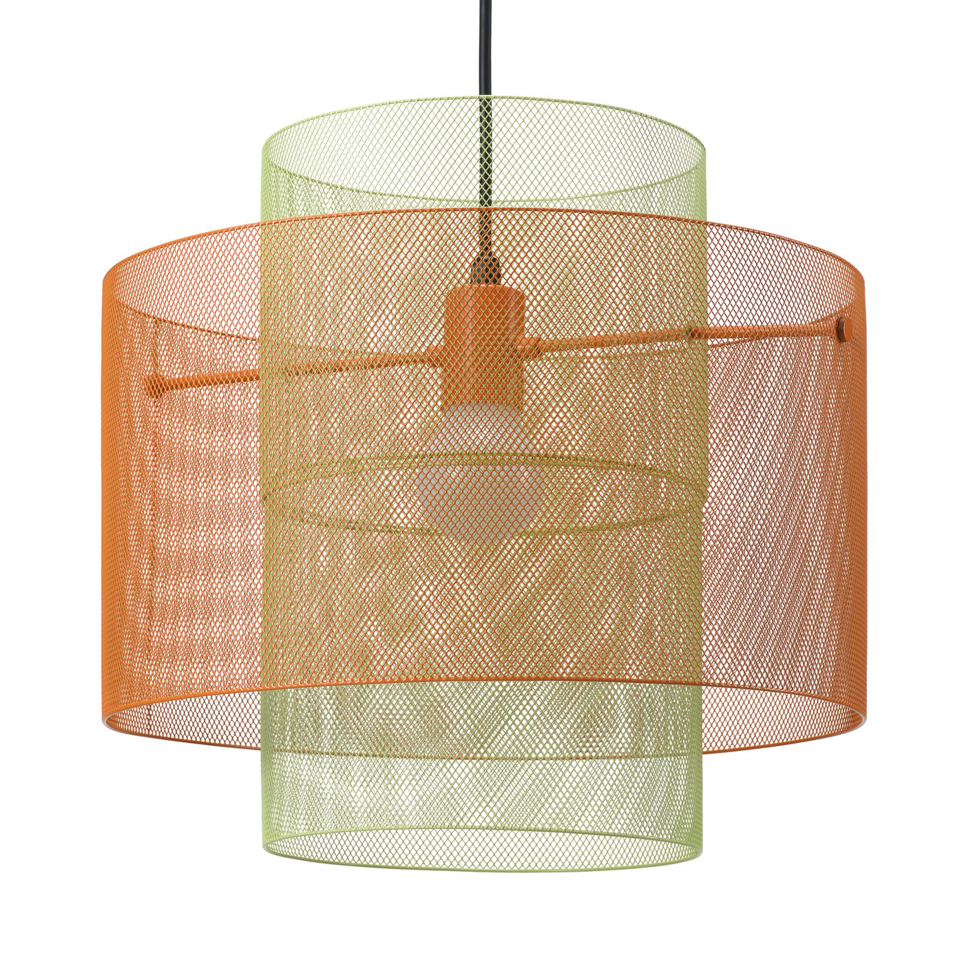 IKEA SOLVINDEN taklampa, nät orange/ljusgrön