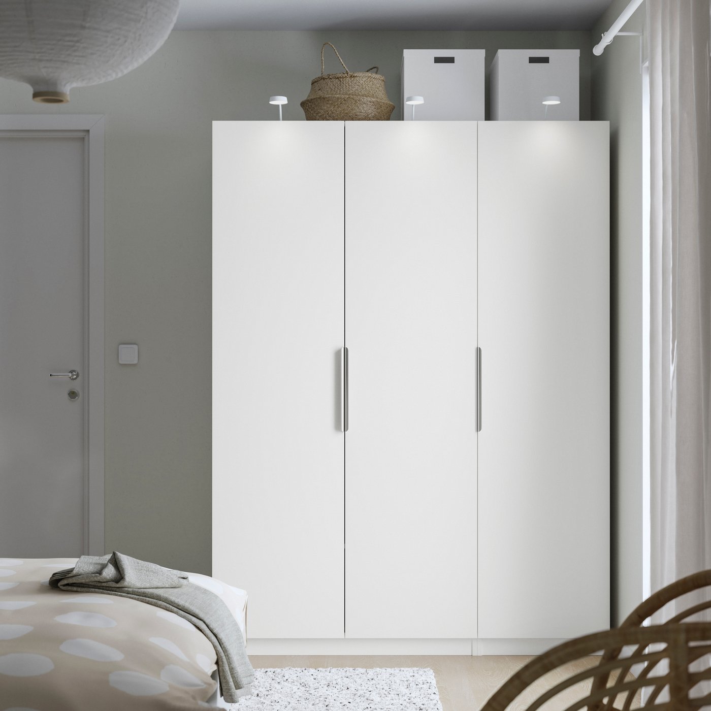 IKEA PAX / FORSAND garderob, vit/vit, 150x60x201 cm