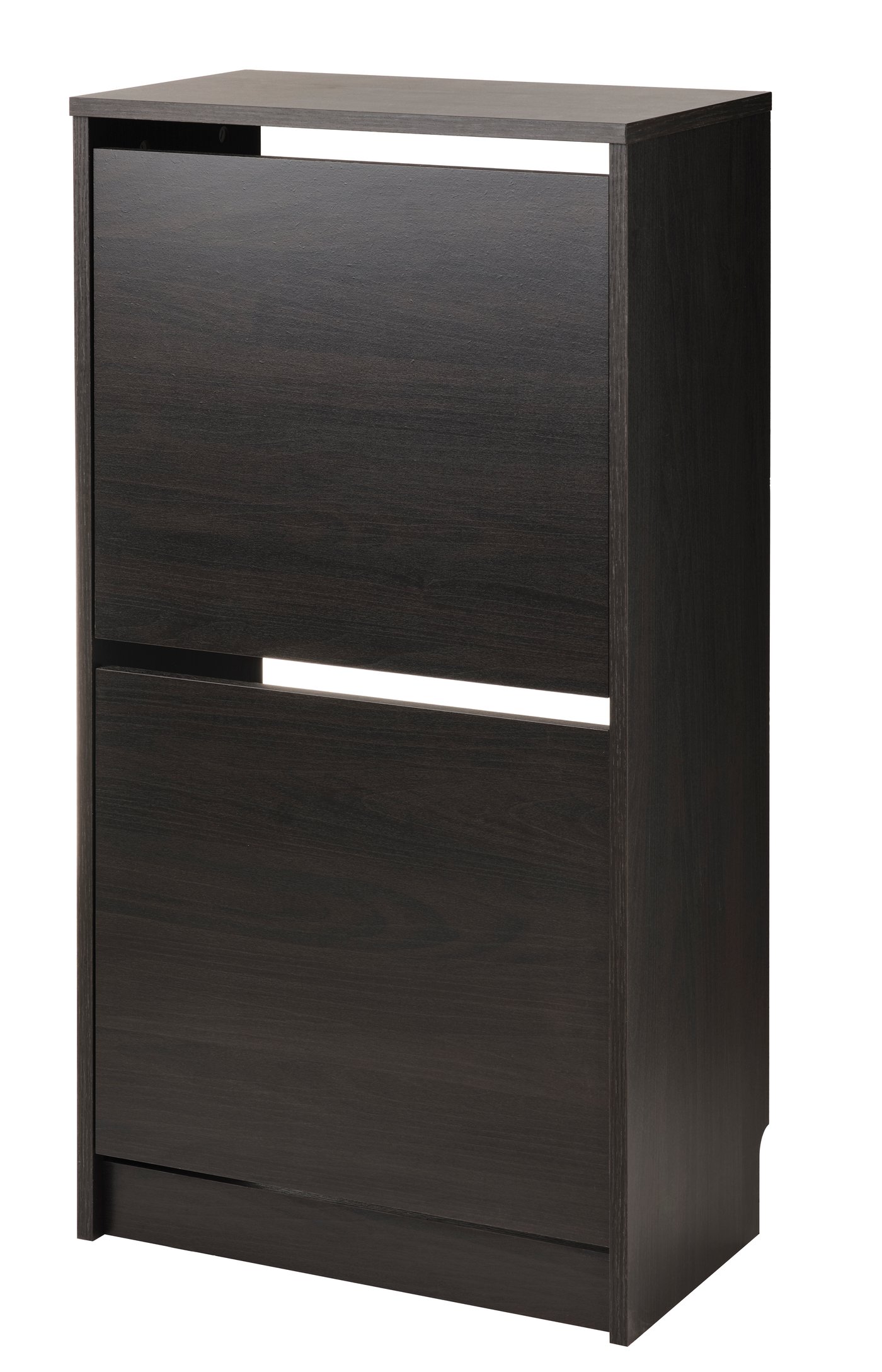IKEA BISSA skoskåp 2 fack, svartbrun, 49x28x93 cm