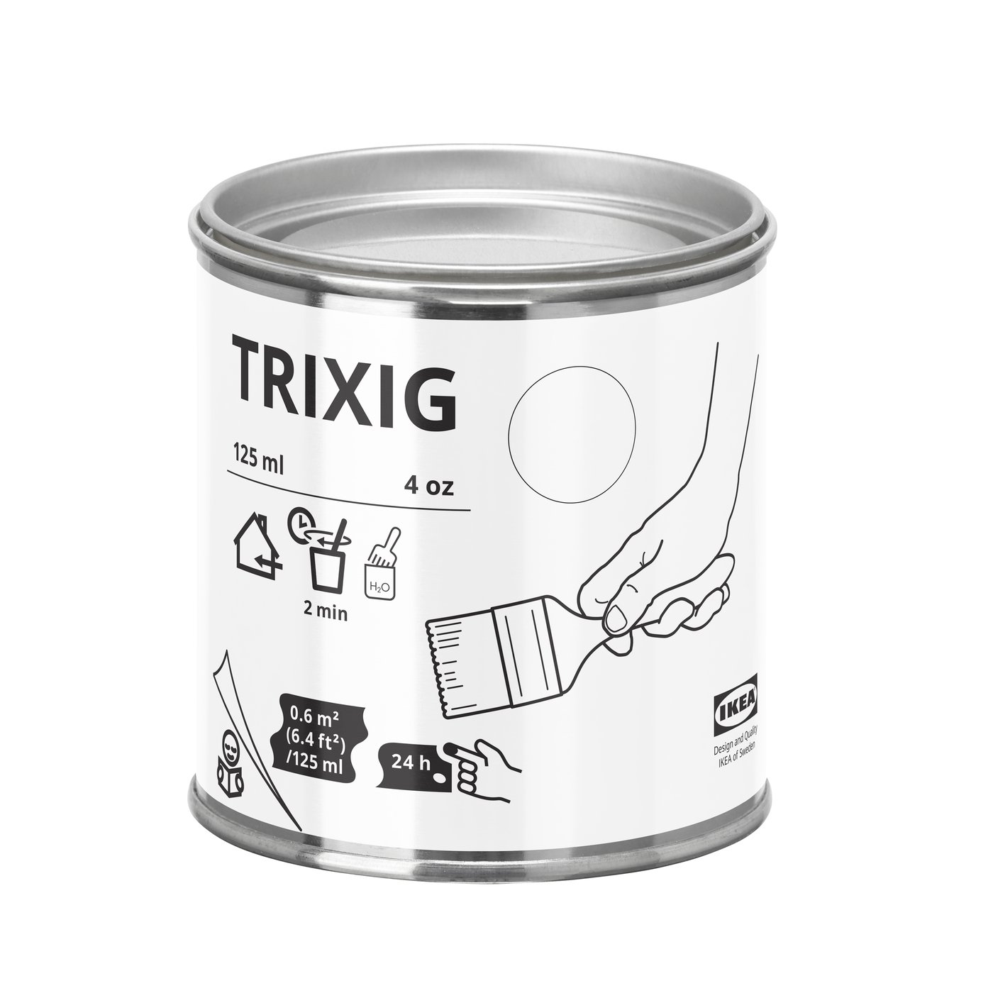 IKEA TRIXIG färg, vit, 125 ml