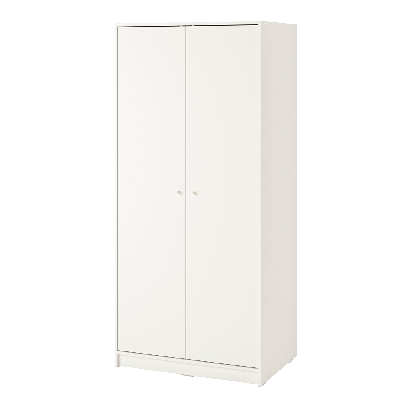 IKEA KLEPPSTAD garderob med 2 dörrar, vit, 79x55x176 cm