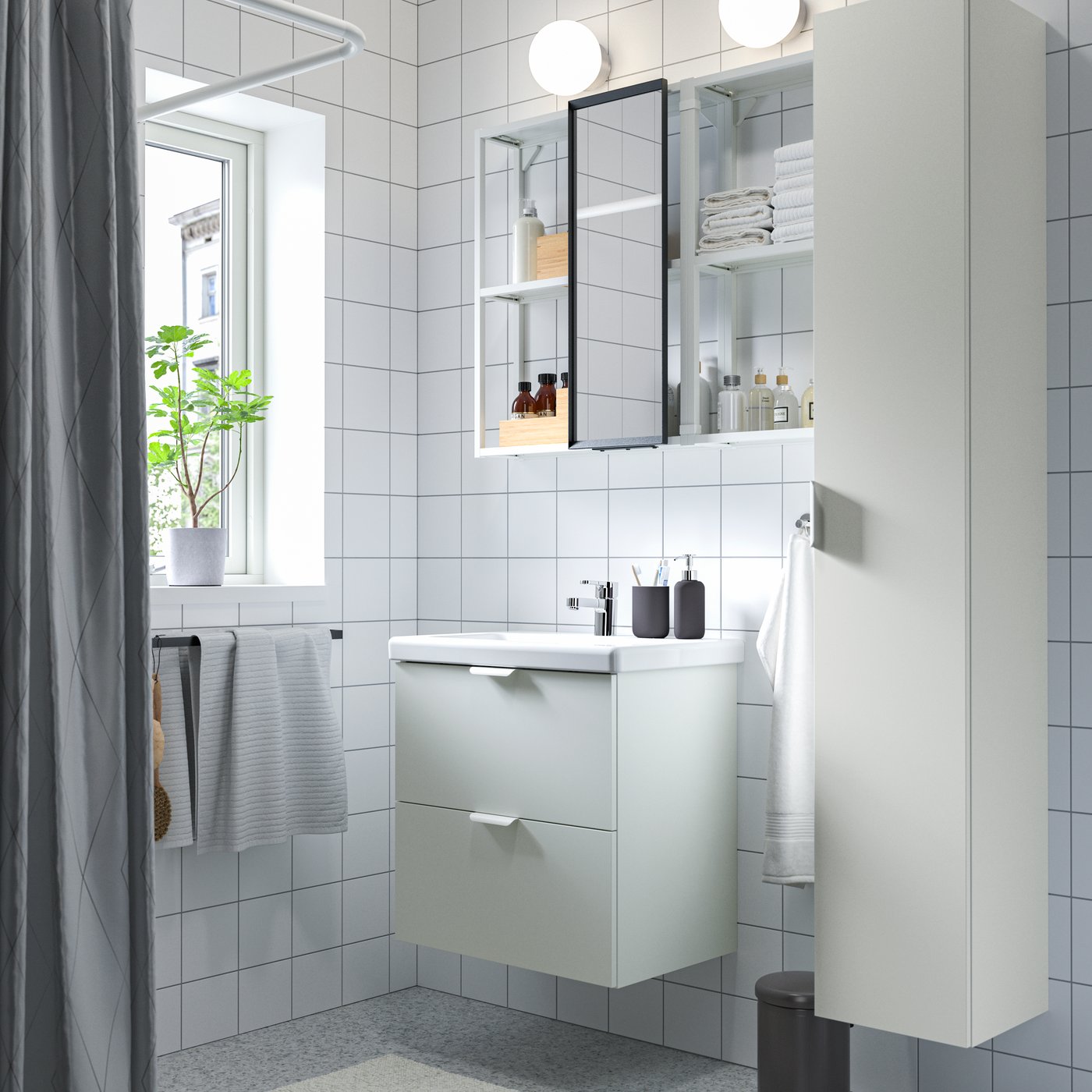 IKEA ENHET badrum, vit, 64x43x65 cm