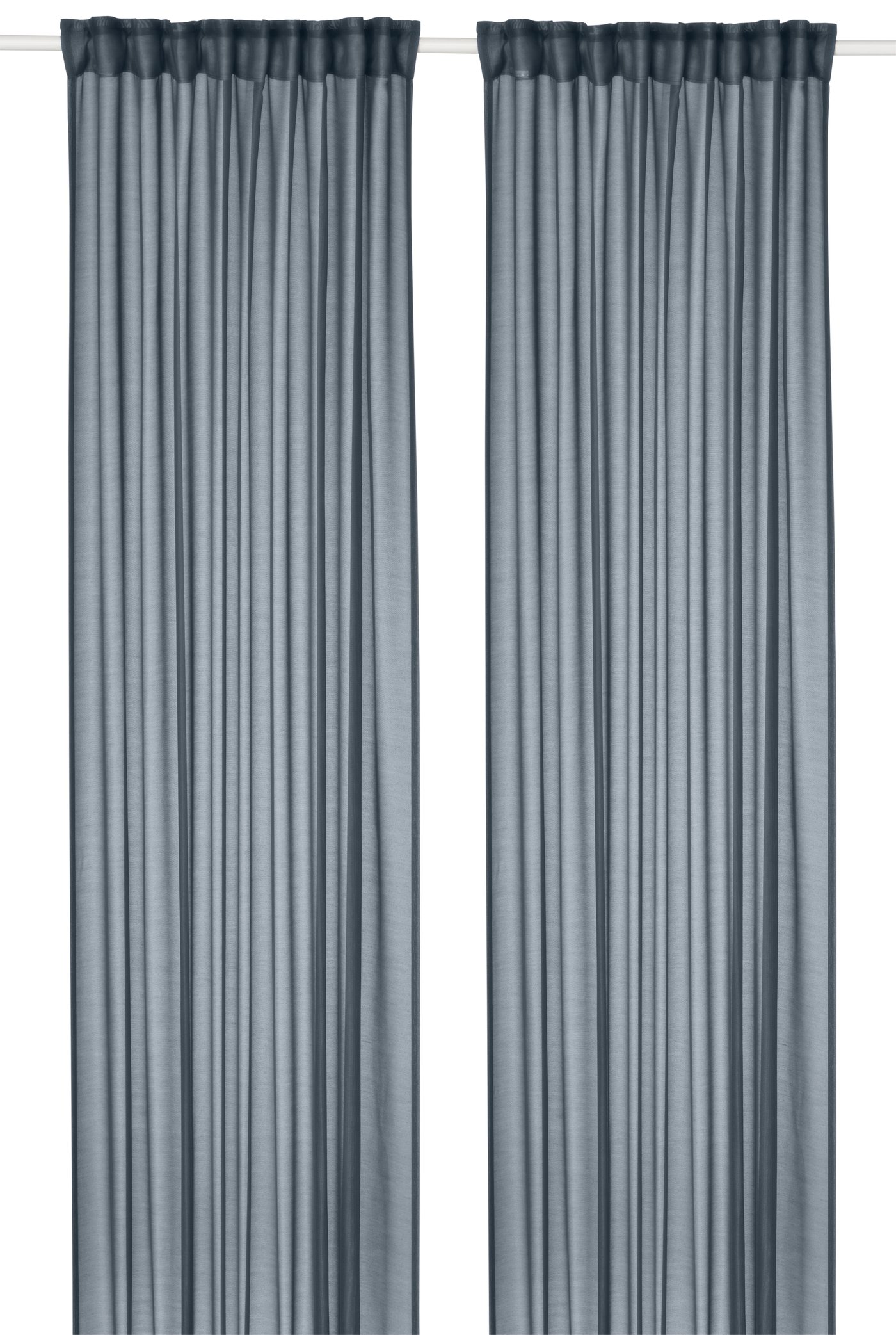 IKEA STENFRÖ skira gardiner, 1 par, mörkblå/med veckband, 145x250 cm