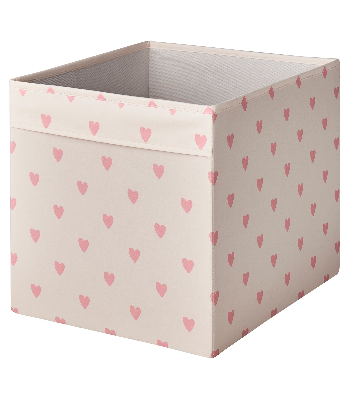 IKEA REGNBROMS låda, hjärtmönster/rosa, 33x38x33 cm