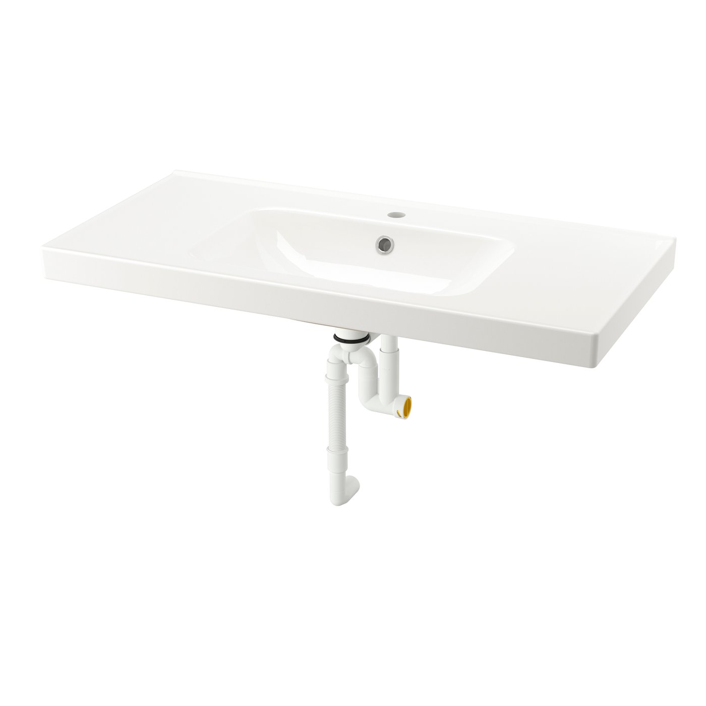 IKEA ORRSJÖN tvättställ med vattenlås, vit, 102x49 cm