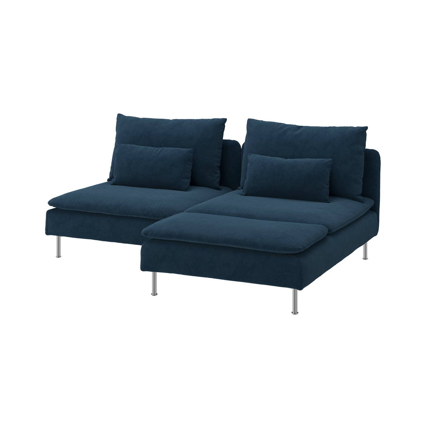 IKEA SÖDERHAMN 2-sits soffa med schäslong, kelinge mörkblå