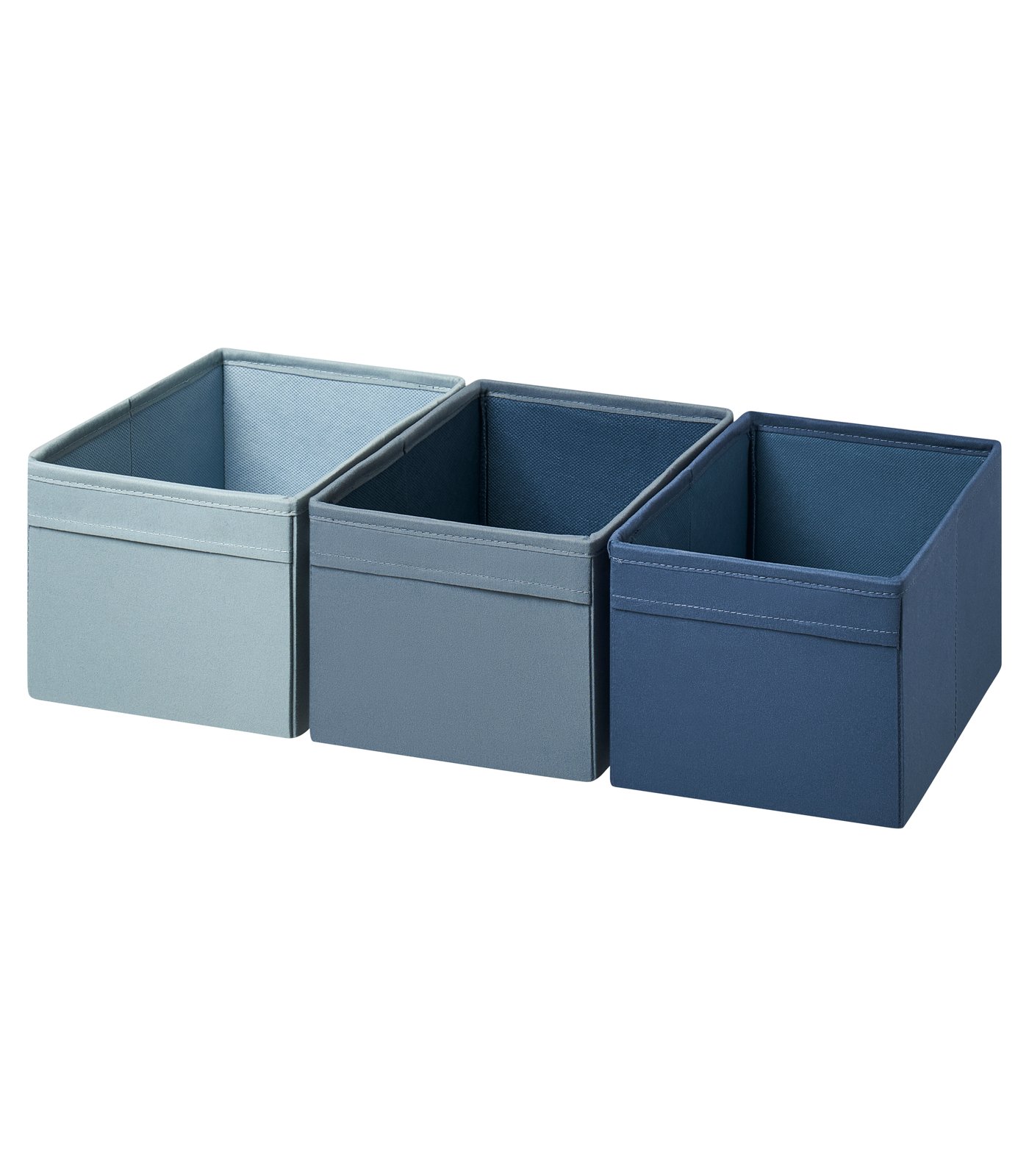 IKEA DRÖNA låda, set om 3, blå, 18x25x15 cm