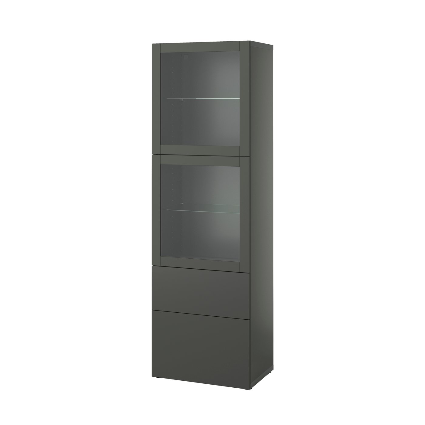 IKEA BESTÅ förvaringskombination med glasdörr, mörkgrå lappviken/sindvik mörkgrå, 60x42x193 cm