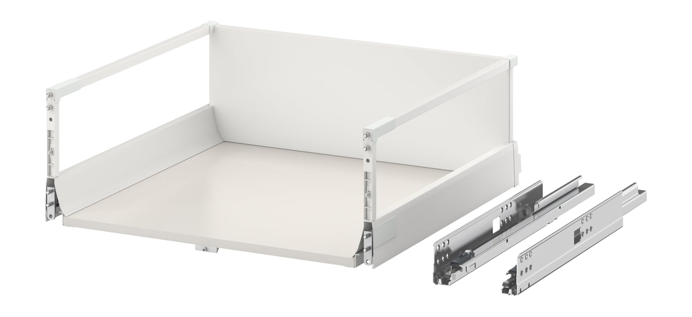 IKEA EXCEPTIONELL låda, hög med tryck-öppna, vit, 60x60 cm