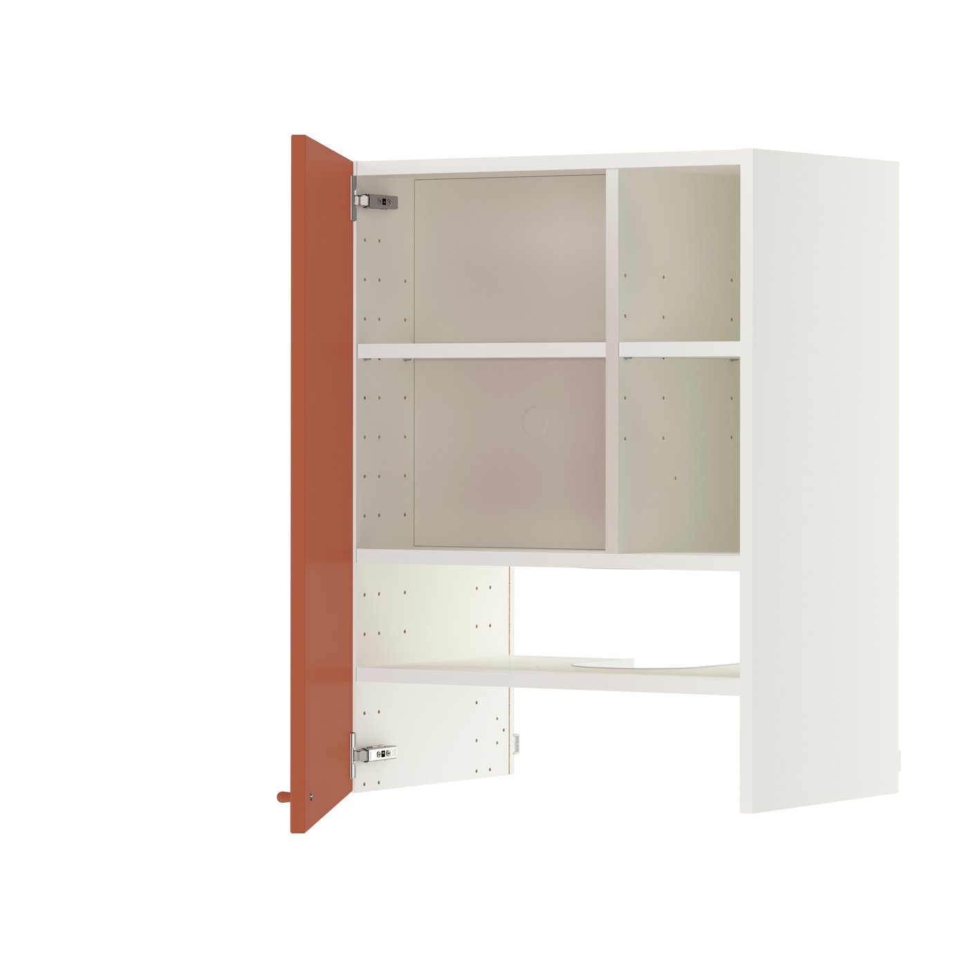 IKEA METOD väggskåp f köksfläkt/dörr, vit/terrsjö rödbrun vågmönstrad, 60x80 cm