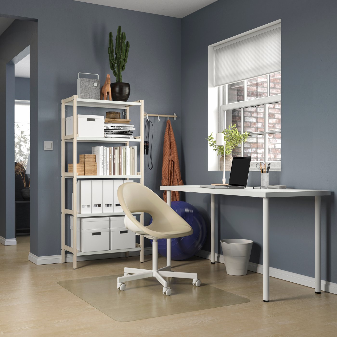 IKEA LAGKAPTEN / ADILS skrivbord, vit, 140x60 cm