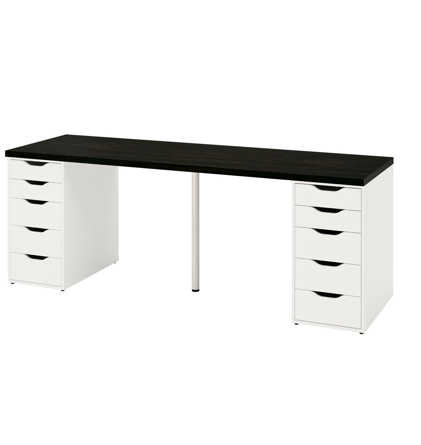 IKEA LAGKAPTEN / ALEX skrivbord, svartbrun/vit, 200x60 cm