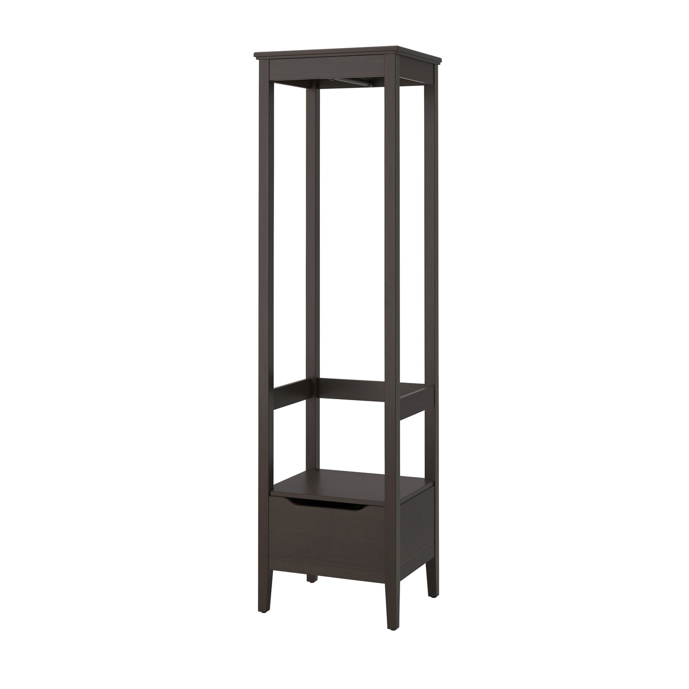 IKEA IDANÄS öppen garderob, mörkbrun laserad, 59x211 cm
