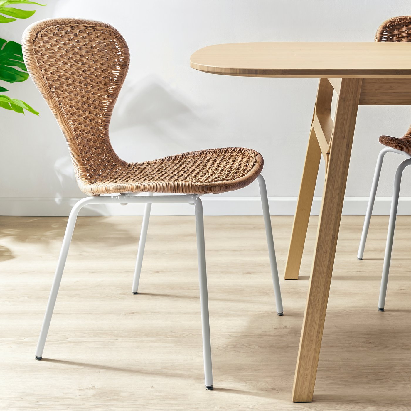 IKEA ÄLVSTA stol, handgjord rotting/sefast vit