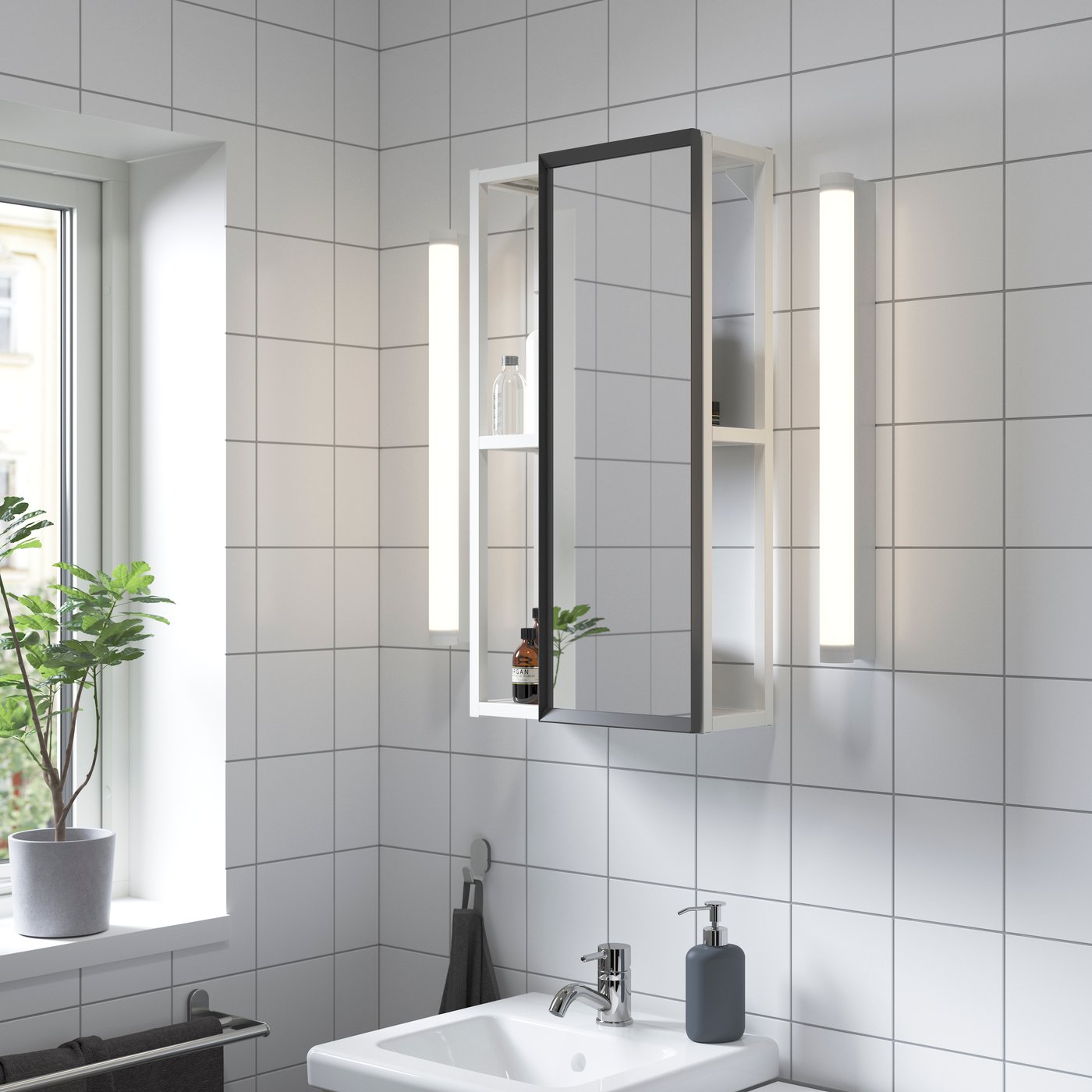 IKEA ENHET spegelskåp, vit, 40x17x75 cm