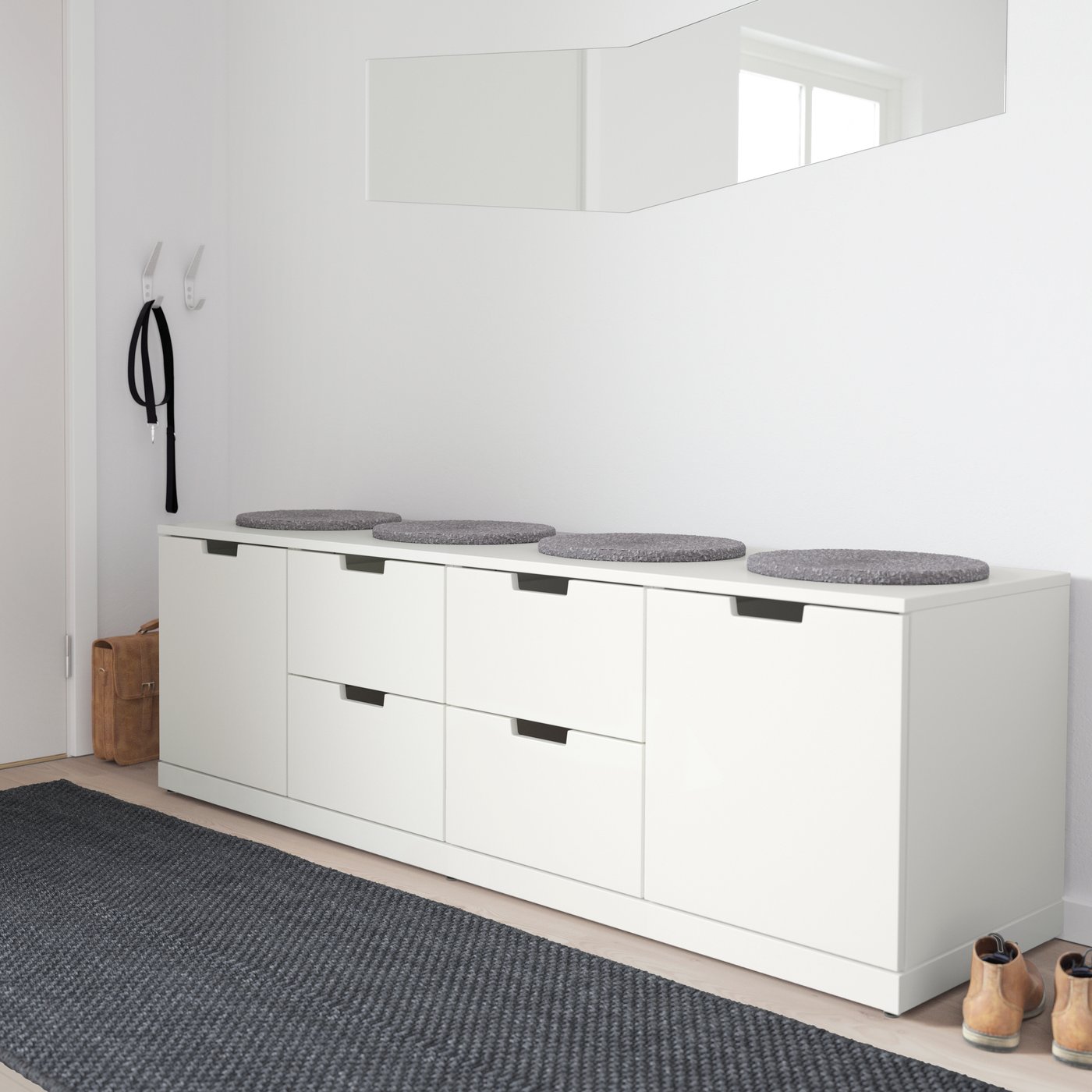 IKEA NORDLI byrå med 6 lådor, vit, 160x54 cm