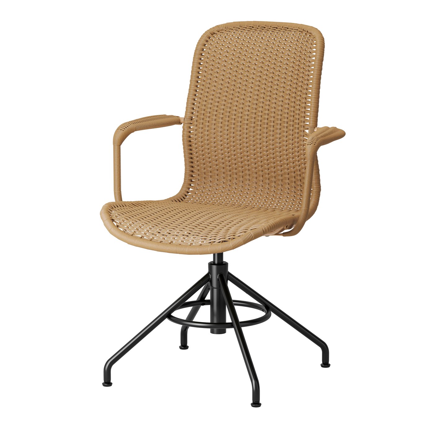 IKEA STIGBYGEL arbetsstol med armstöd, brun/svart