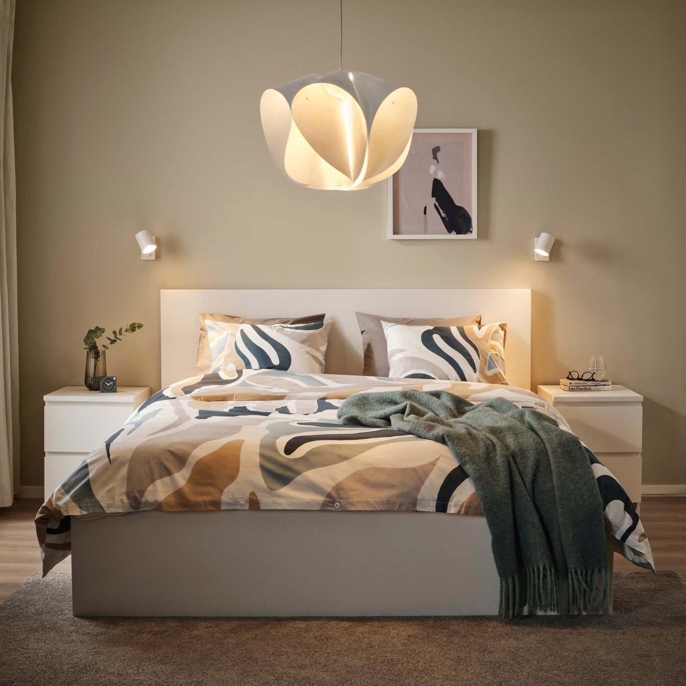 IKEA BÄCKNATE / HAVSDJUP taklampa, vit, 50 cm