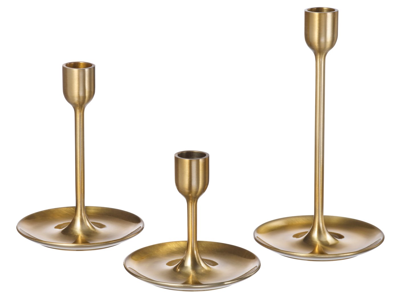 IKEA FULLTALIG ljusstake set om 3, mässingsfärgad