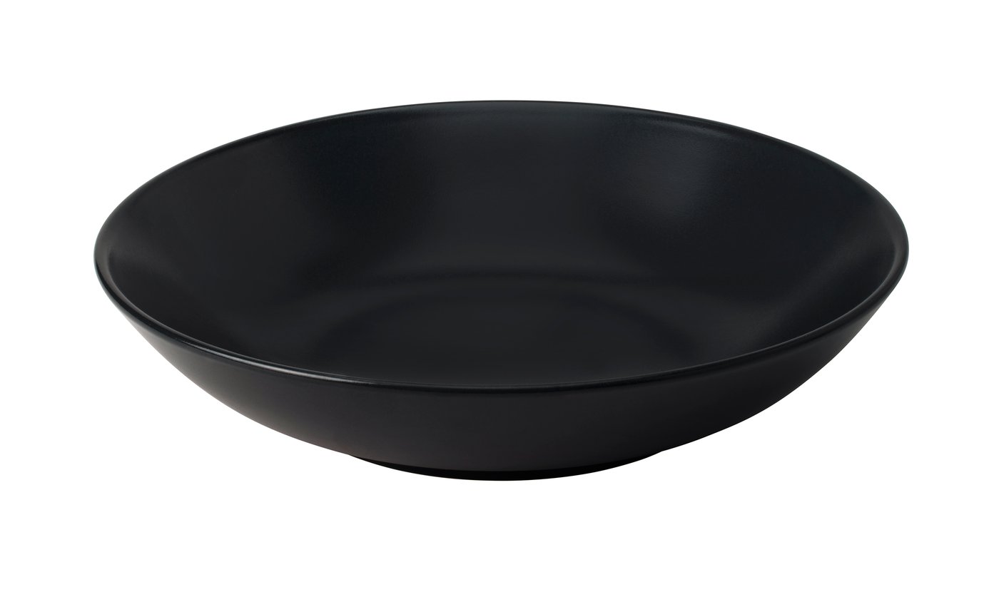 IKEA FÄRGKLAR djup tallrik, matt yta mörkgrå, 23 cm