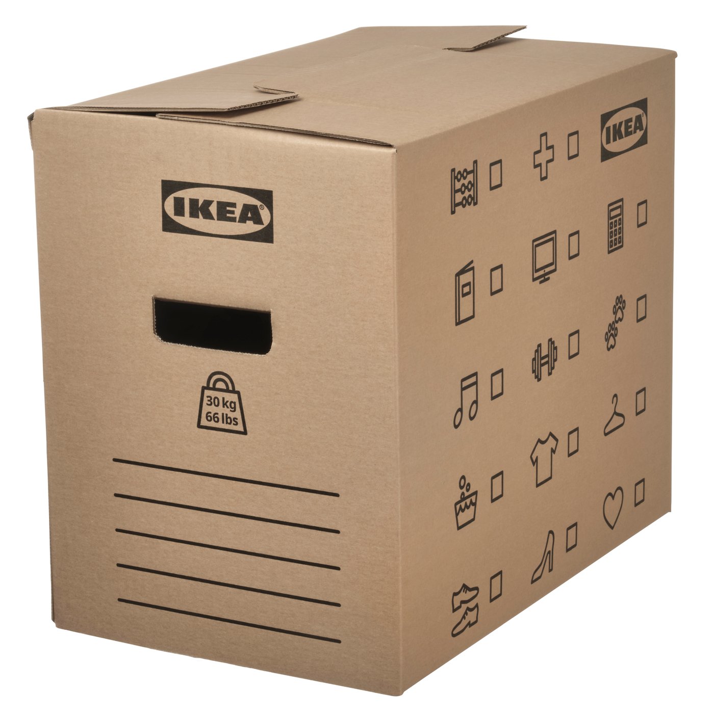 IKEA DUNDERGUBBE flyttlåda, brun, 50x31x40 cm