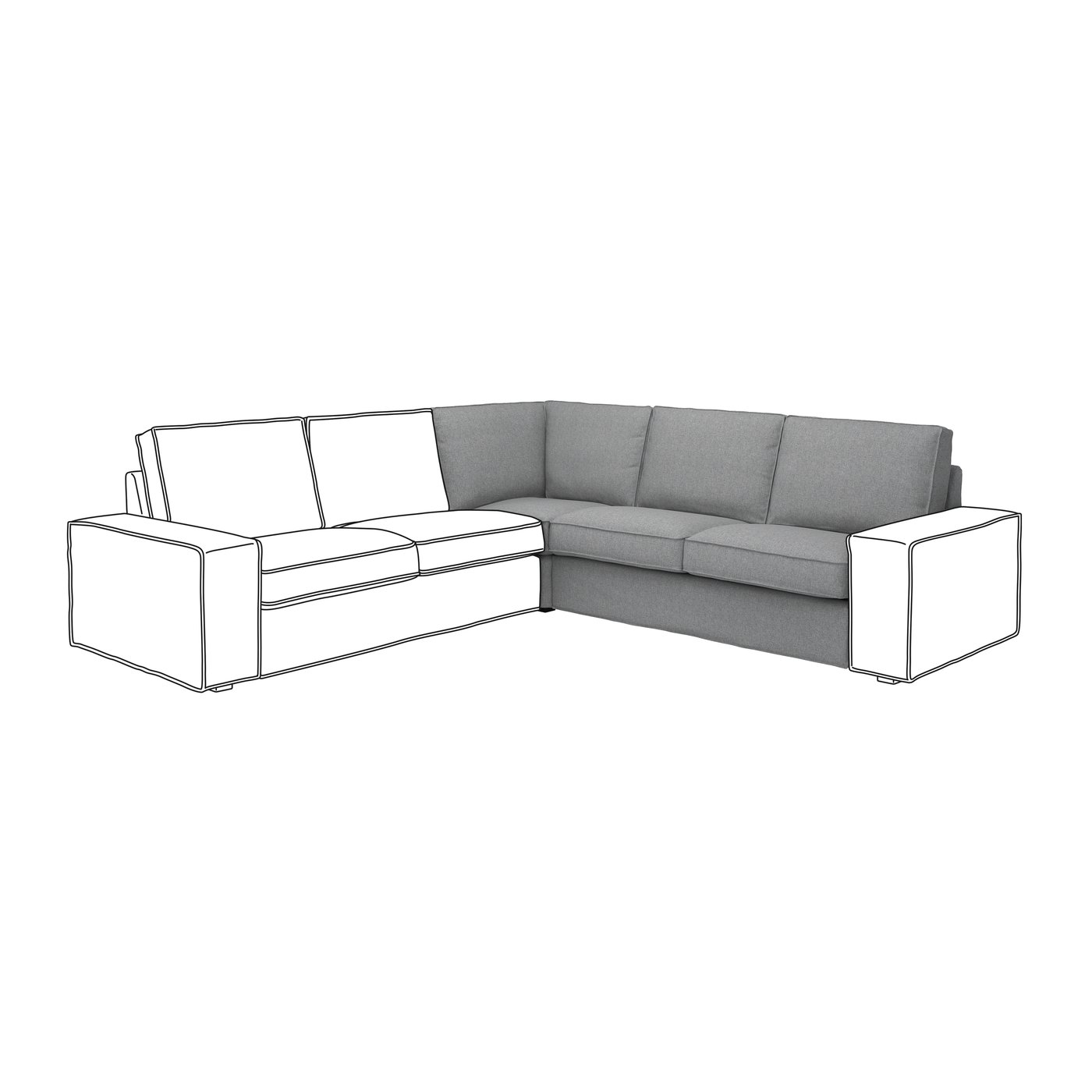 IKEA KIVIK hörnsektion, tibbleby beige/grå