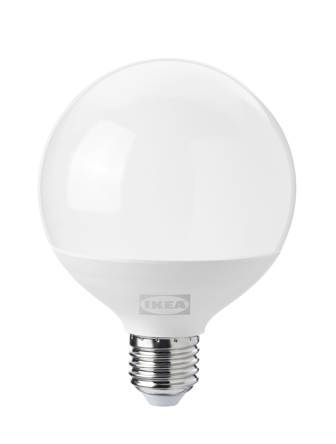 IKEA SOLHETTA LED ljuskälla E27 1521 lumen, dimbar/globformad opalvit, 95 mm